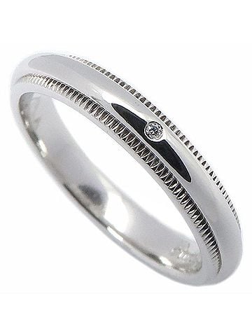 Tiffany & Co. TIFFANY&amp;Co. Tiffany Milgrain Ring, 1P Diamond, Pt950, Women's, 295709 (view 1)