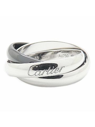 Cartier CARTIER Trinity Ring, Size #55, 18K White Gold x Black Ceramic, Women's, B4234100 295660 (view 1)