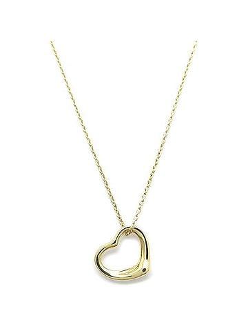 Tiffany & Co. TIFFANY&amp;Co. Tiffany Open Heart Necklace, Elsa Peretti, 18K Yellow Gold, Women's, 295721 (view 1)