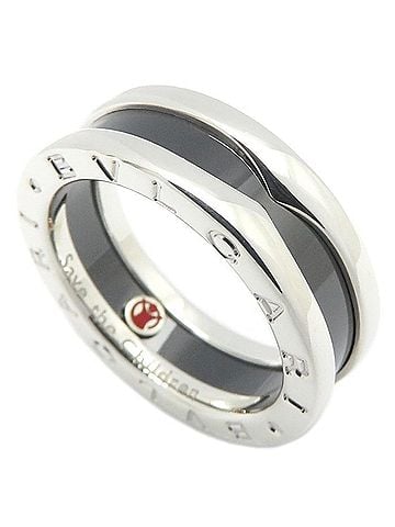 Bvlgari BVLGARI Save the Children B.zero1 Ring, Size #52, SV925 x Black Ceramic, Women's, 346109 295704 (view 1)