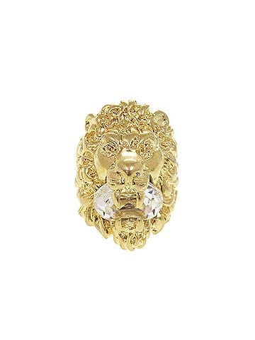 Gucci Gucci Lion Head Metal Stone Ring #13 (approx. 1) Gold 0348GUCCI (view 1)
