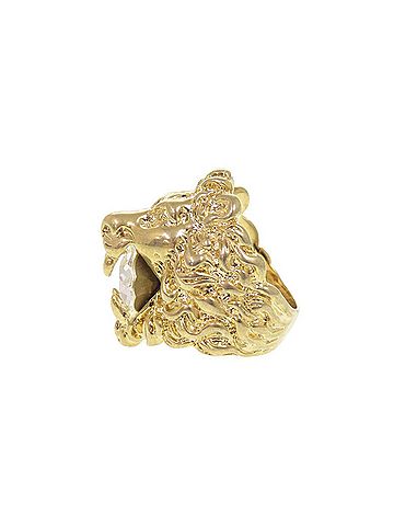 Gucci Gucci Lion Head Metal Stone Ring #13 (approx. 1) Gold 0348GUCCI (view 2)