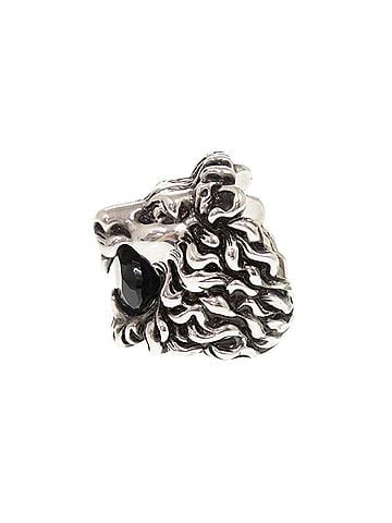 Gucci Gucci Lion Head Metal Stone Ring #13 (approx. 1) Silver 1503GUCCI (view 2)