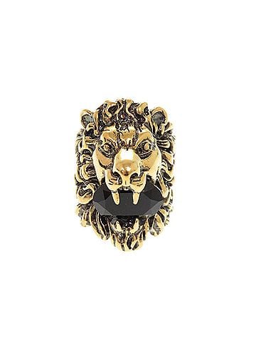 Gucci Gucci Lion Head Metal Stone #16 (1) Gold Ring 1505GUCCI (view 1)