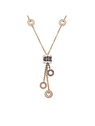 Bvlgari BVLGARI B.Zero1 Element Diamond 750PG Black Ceramic Necklace 18K Pink Gold Jewelry 1676BVLGARI (view 1)