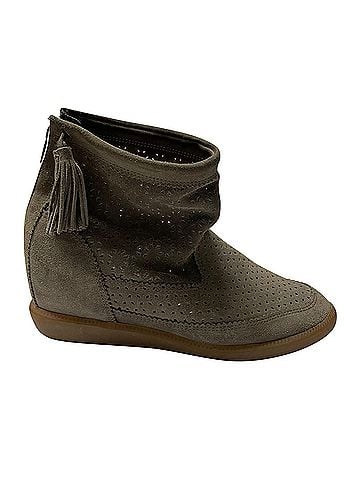 Isabel Marant Isabel Marant Beslay Boots in Grey Perforated Suede (view 1)
