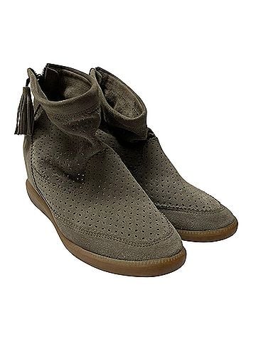 Isabel Marant Isabel Marant Beslay Boots in Grey Perforated Suede (view 2)