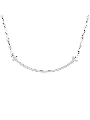Tiffany & Co. T Smile Pendant Necklace 18K White Gold Small (view 1)