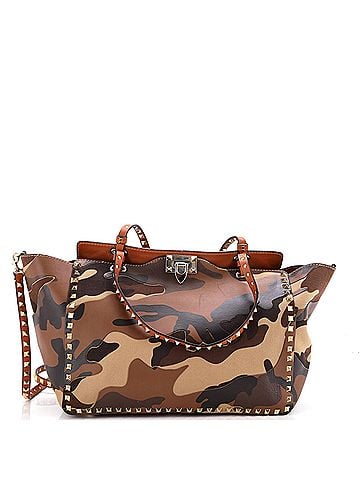Valentino Garavani Rockstud Tote Camo Leather and Canvas Medium (view 1)