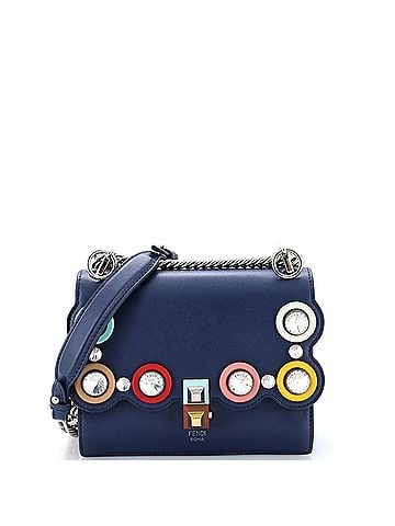 Fendi Eyelet Kan I Bag Leather with Crystals Small (view 1)