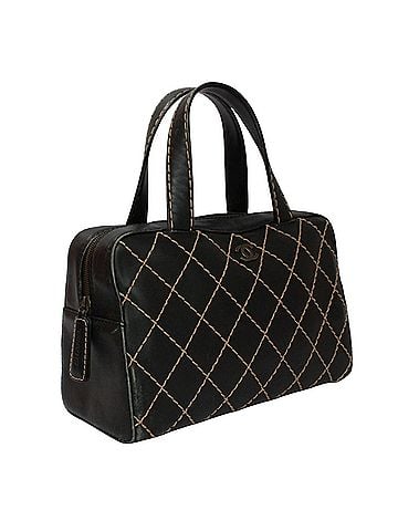 Chanel CHANEL Wild Stitch Leather Handbag, Black, Women's (view 2)