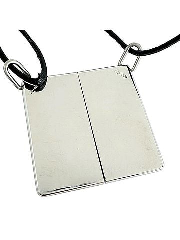 Hermès HERMES Hermes Pendant Necklace AMOUR Symbol Choker Leather SS Black Men's Women's (view 2)