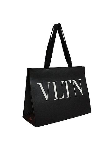 Valentino VALENTINO VLTN Logo Tote Bag, Leather, Black, Men's &amp; Women's (view 2)