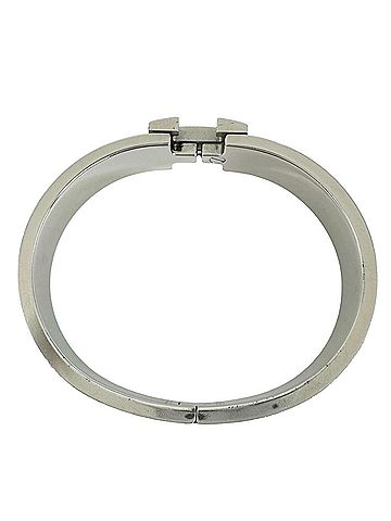 Hermès HERMES Click H Bangle, Enamel Plated, Pink Silver, Women's (view 2)