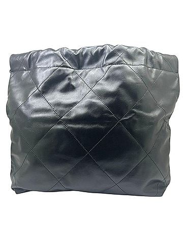 Chanel CHANEL Matelassé 22 Small Handbag, Calfskin, Black, AS3260, Chain Shoulder Bag, Women's (view 2)