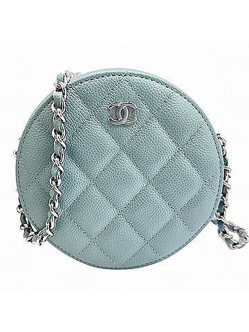Chanel CHANEL Matelassé Chain Shoulder Bag, Caviar Leather, Light Blue, A70657, Women's Pouch Bag (view 1)