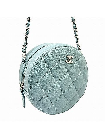 Chanel CHANEL Matelassé Chain Shoulder Bag, Caviar Leather, Light Blue, A70657, Women's Pouch Bag (view 2)