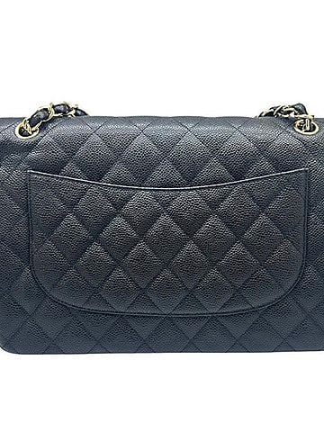 Chanel CHANEL Chanel Large Matelassé 30 Double Flap Caviar Leather Black Chain Coco Mark Women's Men's (view 2)