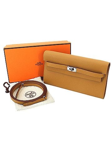 Hermès Hermes Kelly To Go Shoulder Wallet, Bi-fold Long Epsom Leather, Natural, W Stamp. (view 2)