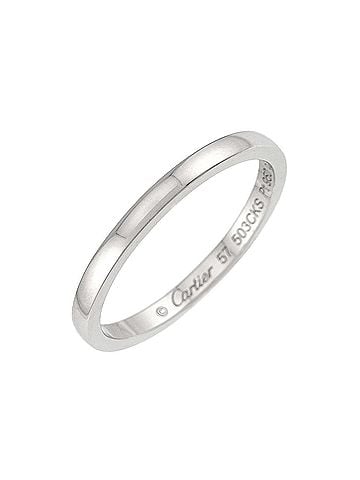 Cartier Cartier Ballerina Ring #57, 2mm wide, Platinum. (view 1)
