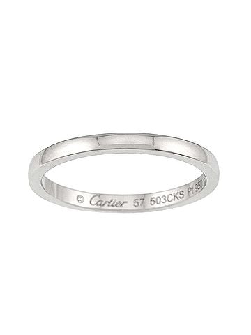 Cartier Cartier Ballerina Ring #57, 2mm wide, Platinum. (view 2)