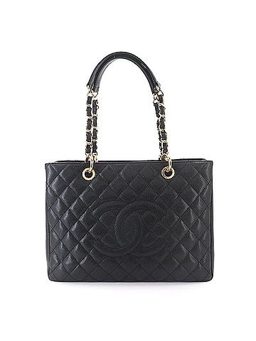 Chanel Chanel Matelasse Grand Chain Tote Handbag GST Caviar Leather Black A50995 (view 1)