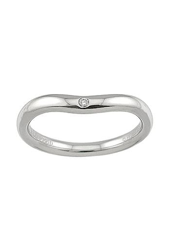 Tiffany & Co. Tiffany &amp; Co. Curved Band Ring with Diamonds, Platinum. (view 2)