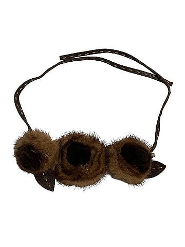 Fendi FENDI Selleria Mink Fur Leather Choker, Brown, Women's (view 1)
