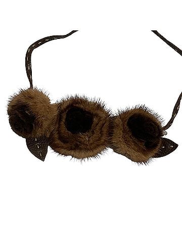 Fendi FENDI Selleria Mink Fur Leather Choker, Brown, Women's (view 2)