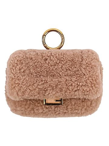 Fendi FENDI Nano Baguette Fur Charm Mini Shoulder Bag 7AR844 Pink Beige Women's (view 1)