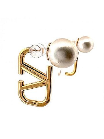 Valentino VALENTINO GARAVANI V-logo Signature Earrings GP Faux Pearl (view 2)