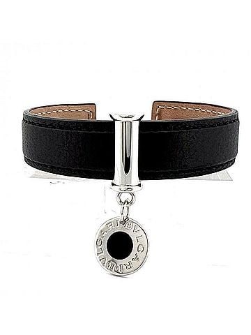 Bvlgari BVLGARI Bulgari Calfskin Bracelet Twist 23515 Black (view 1)