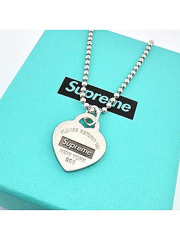 Tiffany & Co. TIFFANY&amp;Co. x Supreme Return to Tiffany Heart Tag Pendant SV925 Necklace (view 1)