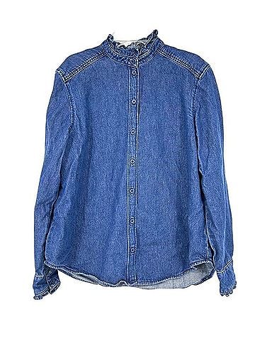 & Other Stories Ruffled Denim Shirt Long Sleeve T-Shirt (view 1)