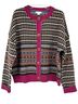 Sundance Fair Isle Brown Pink Cardigan Size M (petite) - photo 1