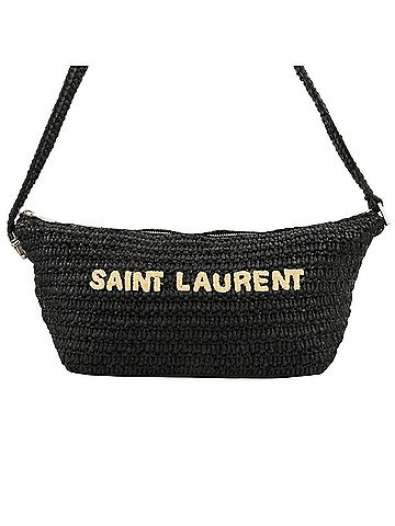 Yves Saint Laurent Yves Saint Laurent SAINT LAURENT PARIS Le Raffia Shoulder Bag 667490 Black Women's (view 2)