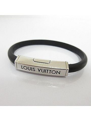 Louis Vuitton LOUIS VUITTON Clip-It Leather Bracelet M8119 Black Women's (view 1)