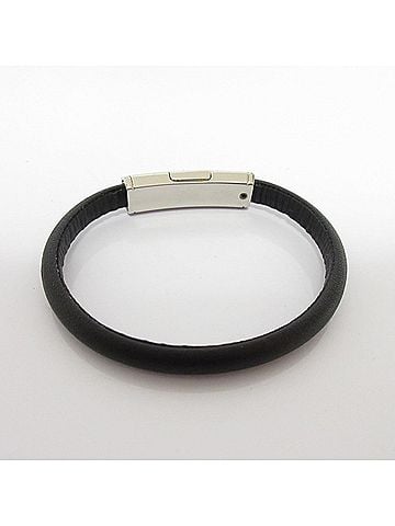 Louis Vuitton LOUIS VUITTON Clip-It Leather Bracelet M8119 Black Women's (view 2)