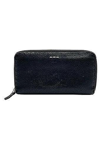 Fendi Fendi Selleria Zip-Around Long Wallet, Roma Leather, Black, Silver Hardware, Men's/Women's, W5 (view 2)