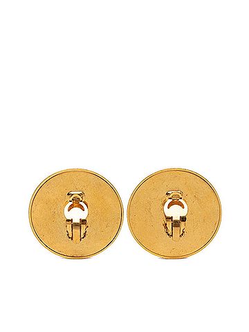 Chanel Chanel Coco Mark Round Earrings, Gold Plated (GP), Women's. (view 2)
