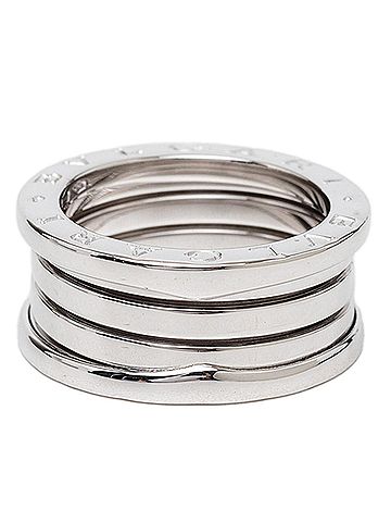 Bvlgari Bvlgari Bulgari B-zero1 3-band ring, size #55, 18KWG white gold, women's ring. (view 1)
