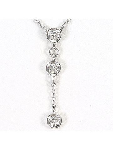 Unbranded 18K (18-karat white gold) necklace with 0.20ct diamond, total weight 2.4g, 40cm length, jewelry. (view 1)