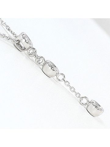 Unbranded 18K (18-karat white gold) necklace with 0.20ct diamond, total weight 2.4g, 40cm length, jewelry. (view 2)