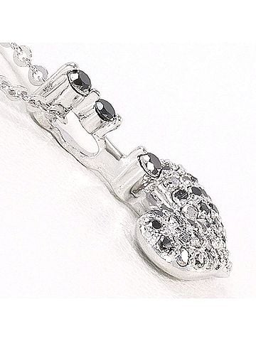 Unbranded 18K (18-karat white gold) necklace with 0.30ct black diamond, total weight 2.7g, 41cm length. Jewelry. (view 2)
