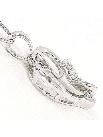 Unbranded 18K (18-karat white gold) necklace with 0.05ct diamond, total weight 2.5g, 40cm length, jewelry. (view 2)