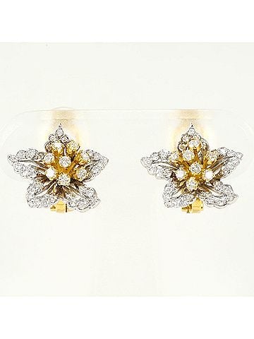 Unbranded 18K (18-karat) Yellow Gold Earrings with 0.85ct Diamonds, Total Weight 7.1g, Jewelry (view 1)