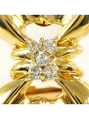 Unbranded 18K (18-karat) Yellow Gold Earrings with 0.07ct Diamonds, Total Weight 3.8g, Jewelry (view 2)