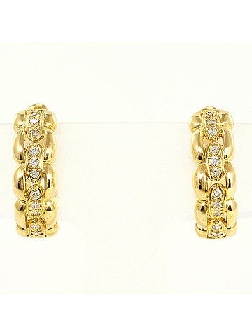 Unbranded 18K (18-karat) Yellow Gold Earrings with 0.08ct Diamonds, Total Weight 7.1g, Jewelry (view 1)
