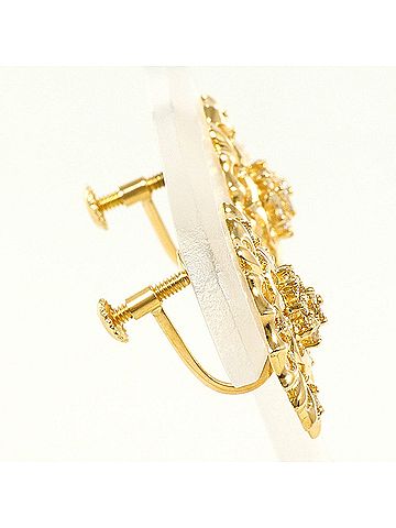 Unbranded 18K (18-karat) Yellow Gold Earrings with 0.12ct Diamonds, Total Weight 3.5g, Jewelry (view 2)