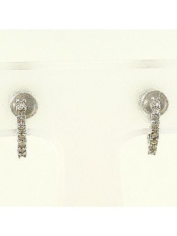 Unbranded 18K (18-karat white gold) WG (white earrings with diamonds (carat mark not specified), total weight 1.6g, jewelry. (view 1)